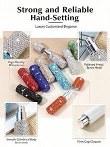 1pc Premium Rhinestone Perfume Travel Refillable Spray Bottle, 5ml Mini Spray Bottle, Vacuum Pressed Design, Moisturizing Cosmetic Sample - View 6