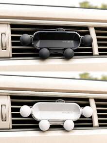 Gravity Car Air Vent Phone Holder, Gravity Car Phone Mount, Auto-Clamping Car Phone Holder, Hands-Free One-Hand Operation Phone Mount, Compact Stable Secure Clip, Compatible With IPhone And Android, Car Accessories - B - View 2