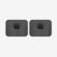 2pcs/4pcs Luxury Black Gray Paw Print Pattern Car Floor Mat Set, Absorbent And Non-Slip, Washable, Fashionable Car Interior Protection, Van, SUV, All Seasons, Neutral V Gift, Material - A - View 8