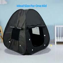 Black 4-Sided Sensory Tent | Calm Corner For Children's Play And Relaxation | Sensory Corner | Helps With Autism, SPD, Anxiety And Improving Focus | Black Sensory Tent For Children With Autism - Black - View 5