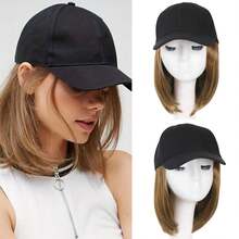 Wig, Baseball Cap With Hair Attached For Women, Adjustable Hat Wig With Heat Resistant Synthetic, 6 Inch, Baseball Cap With Hair Extensions In Straight Or Curly Styles - Multicolor - View 9