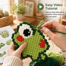 [DIY Pixel Bead Crochet Kit]Pixel Healing Frog Crochet Kit, Suitable For Adult Beginners Handmade Semi-Finished Product Set. Includes Full Set Of Tools (Random Color Accessories) And English Guide. No Bead Template Needed. Crochet Out Pixel Style, Can Make Keychains, Pendants - DIY Crochet Kit - View 5