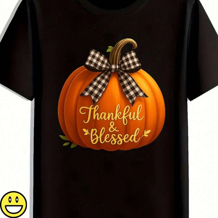 Unisex Pure Cotton T-Shirt CamisetademanchildstampeddepumpkinmoneyelDaydeActiondeThank YoumoderndemangashortstylecasualT-Shirtbasicessentialmoneymanco - Black - View 1