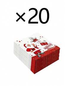 20pcs/1pc Santa Claus And Gift-Patterned Napkins-Convenient, Decorative Paper Napkins For Christmas Dining Tables; Suitable For Use In Homes, Restaurants, Hotels, And Cafes During Christmas And New Year's Celebrations. - One Size Fits All - View 11