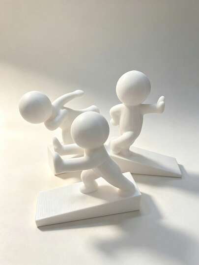 3pcs/1pc Fun Decorative Door Stopper, Small Figurine Design, Multiple Poses Available, Movable Door Wedge Protects Walls And Floors, Prevents Door Pinching, Suitable For Home And Office, Keeps Door Open, Home Decor Desktop Ornament