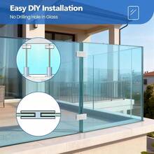 SS316 Glass Railing Clamp Stainless Steel Glass Clip For Pool Fence, Balcony Railing, Stair Balustrade (1, 180 Degree) - 1 + 180 Degree - View 5