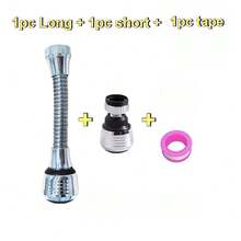 3pcs Set, Rotating Faucet Spray Head,Dual-Length Aerator Pack,360-Degree Swivel Splash Filter,With Plumber'S Tape,Upgraded Bubbler Device For Sink, Bathtub, Shower Fixture, Quick Connect Adapter - Long + Short + Tape - View 12