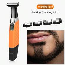 Kemei Kemi Multi-Function Men's IPX7 Waterproof Electric Shaver & Beard Trimmer | USB Charging, Multi-Blade System, Eyebrow And Body Grooming Heads, Men's Shaving And Hair Removal | Home And Travel Grooming Kit, Men's Gift - Multicolor - View 10