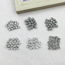 60g Alloy Antique Silvery Flower Shaped Spacer Beads Jewelry Making DIY Pendant Various Design Charms For Jewelry Making Bracelets Necklace - Ancient Silver - View 4
