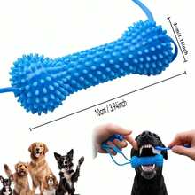 Dual-Action Dog Dental Aid Tool - Dog Teeth Cleaning Chew Toy With Massage Bristle Design, Helps Maintain Gum Health And Easily Complete Brushing Tasks. Made Of Rubber Material, Relieves Stress, Suitable For Medium To Large Dogs - Blue - View 5