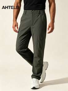 AHTELB Men's Cargo Pants, 3D Straight Leg, Multi-Pocket Storage Design, Suitable For Outdoor Sports, Travel And Daily Commute Wear, Gift For Husband, Boyfriend, Friend, Client, Father, Men's Pants, Hiking Pants For Men, Tactical Pants For Men - Army Green - View 2