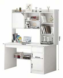 Escritorios Mueble Escritorio De Ordenador Escritorios 100cm,Estilo Minimalista Moderno, Escritorios para Oficinas en el Hogar,para espacios pequeños, dormitorio, estudiante - Blanco - Ver 2