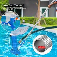 2026 Pool Maintenance Kit With Pool Surface Skimmer, Portable Pool Vacuum With 150cm Pole, Suitable For Ponds And Fountains, Compact Portable Pool Jet Vacuum With Debris Bag And Pole, Lightweight Underwater Pool Maintenance Set - A - View 3