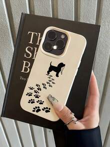 1 pieza Funda de teléfono TPU blanca con estampado de huella de perro minimalista personalizada, a prueba de golpes y de cobertura completa, compatible con Apple 17 16 15 14 13 12 11 Pro Max Air y Series - Multicolor - Ver 3