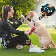 1pc Zipper Closure Dog Training Treat Bag - Portable Polyester Pet Treat Bag, Suitable For Outdoor Activities And Dog Walking, Colorful Design, Single-Sided Printing, One Side Transparent, Essential For Dog Walking | Vibrant Dog Accessory | Durable Zipper - Multicolor - View 10
