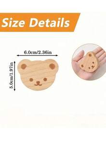 1/3/8pcs Bohemian Style Vanity Drawer Pulls, Cute Beech Wood Animal Drawer Handles, Suitable For Cabinet Furniture Decor, Includes Installation Screws - Wood Color - View 4