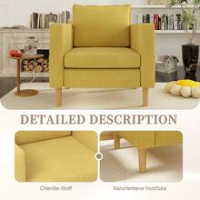 Home Theater Seating - Mustard Yellow + Chenille - View 3