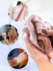 1pc Quick-Dry Machine Washable Bath Sponge, Elastic Mesh Texture, Great For Exfoliating Hard-To-Reach Areas, Flexible Design Fits Body, Effectively Removes Dead Skin Cells, Leaves Skin Fresh - Random Style - View 3