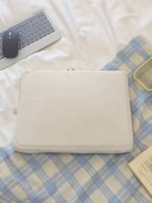 Funda para portátil de unicolor minimalista de lujo, bolsa de almacenamiento multi-tamaño para portátil y tableta, bolsa para ordenador - Blanco - Ver 5