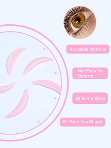 Lomansa 10pcs Lower Eyelash Lift Curl Rods, Cute Crescent Moon Shape, Suitable For Salon And DIY, Reusable - Multicolor - View 2