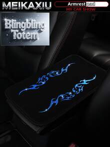 MEIKAXIU Totem Bling Bling Fabric Car Armrest Box Mat, Center Console Pad, Anti-Slip Mat, Aksesoris Dekorasi Mobil untuk Wanita - Edisi Totem Berkedip - View 8
