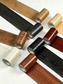 1 Roll 5mX10cm Self-Adhesive Wood Grain Edge Trim Sticker, Suitable For Home Decor, Door Frame Cover, Hole Repair, Door Frame Wall Edge Decoration, Self-Adhesive Backing Wallpaper, Suitable For DIY - Multicolor - View 2