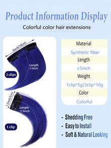 Synthetic Hair Clip-In Volume Booster, Short Thick Hair Extension Piece, For Men With Thin Hair To Add Volume, 5 Inches, Multiple Colors - Multicolor - View 4