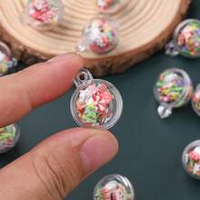 2cm 5/10PCS Mini Clear Acrylic Balls Pendant Filled With Christmas Themed Polymer Clay Slice,For DIY Keychains,Phone Case & Holiday Handmade Jewelry - Pendant - View 6