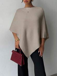 Chal acanalado de unicolor de moda, para uso diario, otoño/invierno primavera - Caqui - Ver 7