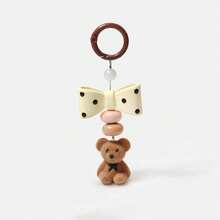 1PC Vintage Polka Dot Bow Bear Keychain, Cute Beaded Bag Charm, Kawaii Backpack Pendant, Key Ring Accessory, Gift For Girls - Multicolor - View 9