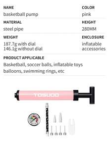 TOSUOD Universal Ball Pump With Inflation Needle, Basketball Football Volleyball Dedicated Inflation Needle, Compatible With Balloon Toy Inflation Nozzle, Portable Manual Inflation Accessory For Sports Ball Training And Home Use, Simple Inflation Tool For Sports Balls And Decorative Balloons - Multicolor - View 11