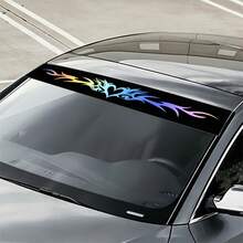 Autocollant de pare-brise de voiture en forme de cœur coloré avec motif de flamme, parfait pour améliorer l'apparence de votre voiture, imperméable et résistant aux rayures, convient à tous les modèles de voiture, matériau durable de haute qualité, longue durée - Autocollants pour voiture - Voir 5