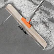 長柄地板橡膠刮水刷 窗戶刮水器 矽膠寵物毛髮清除器，適用於室內清潔，可清潔玻璃、毛髮、細小灰塵與液體，適用於光滑地板與地毯。刮水器配備 180° 旋轉頭，長柄地板刮水刷，窗戶清潔刮水器，適用於浴室瓷磚、車庫、水泥露台、淋浴玻璃。 - 促銷款 - 查看 6
