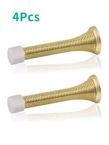2/4pcs Spring Door Stopper, Heavy Duty Wall Mounted Door Stopper With Rubber Buffer Head Flexible Spring Door Stopper Wall Protector, Suitable For Home, Office Decoration - Multicolor - View 8