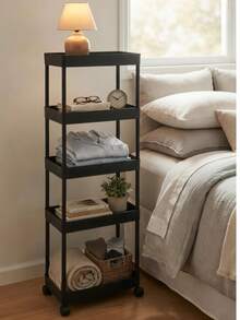 Estante Organizador Multiusos Puraya – Carrito Estrecho con Ruedas para Ahorrar Espacio - Negro - Ver 4