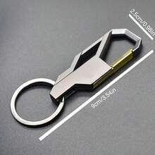 1pc, Fashionable Minimalist Metal Keychain, Men's Outdoor Camping Hiking Accessory - Black - View 2
