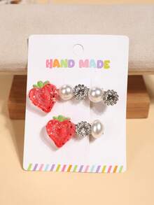2 piezas de pinzas para el flequillo divertidas, creativas, versátiles y originales con frutas, strass y perlas - 26814 - Ver 5