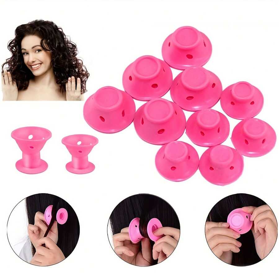 10 pezzi/20 pezzi/30 pezzi/40 pezzi Bigodini senza calore, Bigodini in silicone morbido, Bastoncini per arricciare i capelli durante la notte, Strumento per acconciatura ondulata - Multicolore - Visualizzare 1