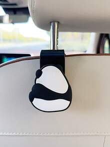 2pcs Cute Panda Car Seat Back Hooks, Cartoon Hidden Car Hooks, Practical Car Interior Storage Hooks, Panda Car Hooks, Seat Back Hidden Design, Multi-Functional Car Interior Storage - Panda - View 6