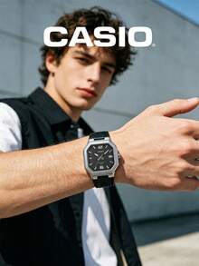 Casio 男士運動商務腕錶，礦物水晶鏡面，5ATM 防水，針扣式軟錶帶 MTP-B195L-1AV - 銀色 - 查看 2
