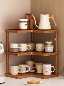 1pc 3-Tier Triangle Storage Rack, Multi-Functional Desktop Organizer For Coffee Station, Kitchen, Office, Dining Room, Living Room, Bedroom Countertop Display - Multicolor - View 1