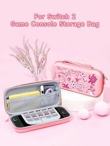 New Switch 2 (2025) Game Accessories, 1pc Pink Underwater Element Pattern Storage Bag For Charger And Data Cable, Compatible With Switch/Switch 2 Game Console Protective Case, Compatible With Switch 2/Switch OLED/Switch NS Battery Version Game Console Storage Bag/Protective Case, Card Box, Dust Cover, Dock, Built-In Stand, Can Store 10 Game Cards, Portable Travel, Anti-Drop Anti-Pressure Game Cartridge Box Controller Bag Accessories - Multicolor - View 19