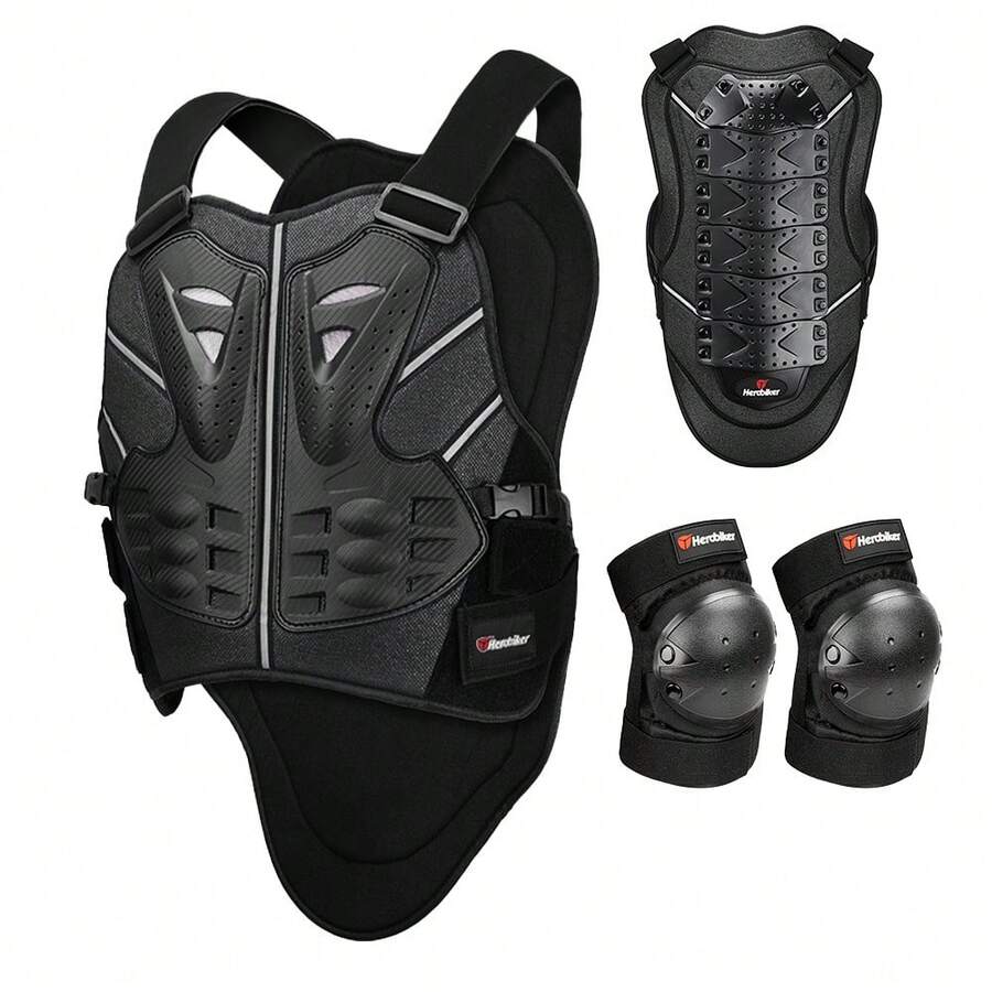 1 Motorcycle Protective Gear Anti Fall Protection Elbow Protection Off-Road Outdoor Sports Riding Protective Gear Chest Back Elbow Protection Essential Gift For Male And Female Riders