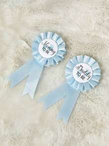 2pcs/1pc Baby Baptism Brooch "Mom-To-Be/Dad-To-Be" Medal, Commemorative Gift For Expectant Parents, Baby Baptism Home Decor Gift - Multicolor - View 5