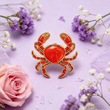 Cute Red Crab Lapel Enamel Pins And Brooches Badge Pins For Backpacks Bags Backpack Cool Decoration Friend For Gifts - Multicolor - View 7