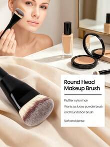 Luxury 3-In-1 Makeup Brush Set, Soft Synthetic Bristles, 3 Brush Head Shapes For Perfect Base Makeup, Professional Makeup Tools With Gift Box - Multicolor - View 5