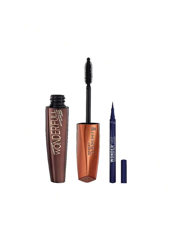 Rimmel [حزمة] ماسكارا ريميل وندر فول بزيت الأرغان 003 أسود فائق + قلم تحديد العين وندر إنك دقيق 003 أريا المائية 1 مل