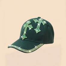 Breathable Full Hole Black Baseball Cap, Rhinestone Embellished Soft Sports Hat With Curved Extended Brim For Outdoor Running Fishing Daily Commute - A - View 13