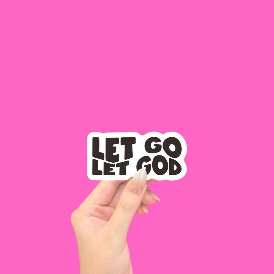 Let Go And Let God, Funny Vinyl Stickers, Computer Stickers, Laptop Stickers, Tablet Stickers, Wall Stickers, Car Stickers, Mobile Phone Stickers, Cabinet Stickers - Light Film - View 1