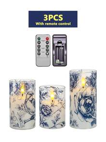 Set 3 Lampu Lilin Tanpa Api dengan Timer dan Remote Control, Bertenaga Baterai, Nyala Lilin Realistis, Cocok untuk Pernikahan, Hari Valentine, Natal, Halloween, Hari Ibu, Lamaran, Ulang Tahun, Pesta - Cahaya hangat transparan - View 12